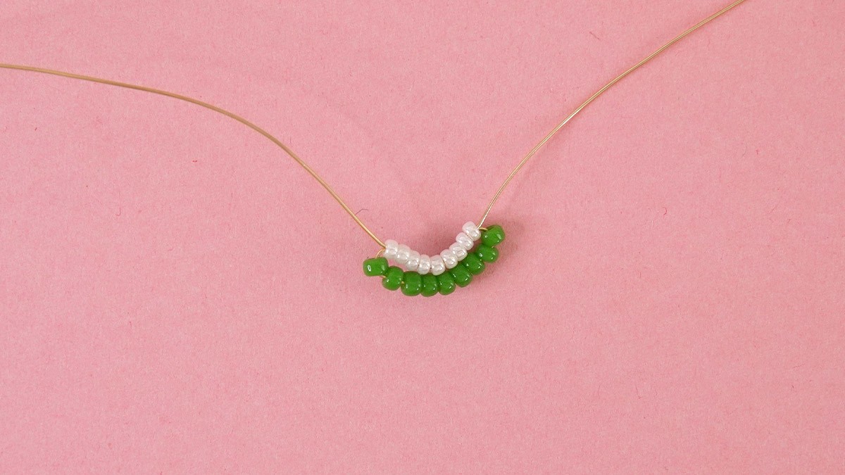 Collier breloque pastèque en perles : Etape 3