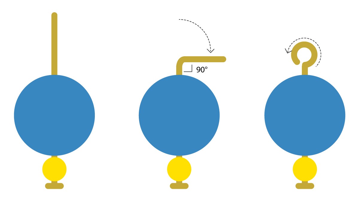 Collier Charms Océan en acier inox doré : Etape 4