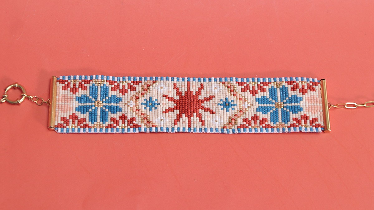 Schéma Bracelet tissage Miyuki Soleil au métier à tisser