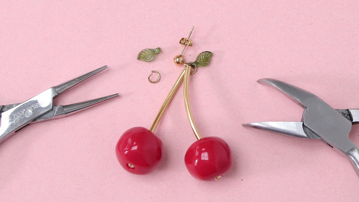Boucles d'oreilles Cerise en perles faciles : Etape 4