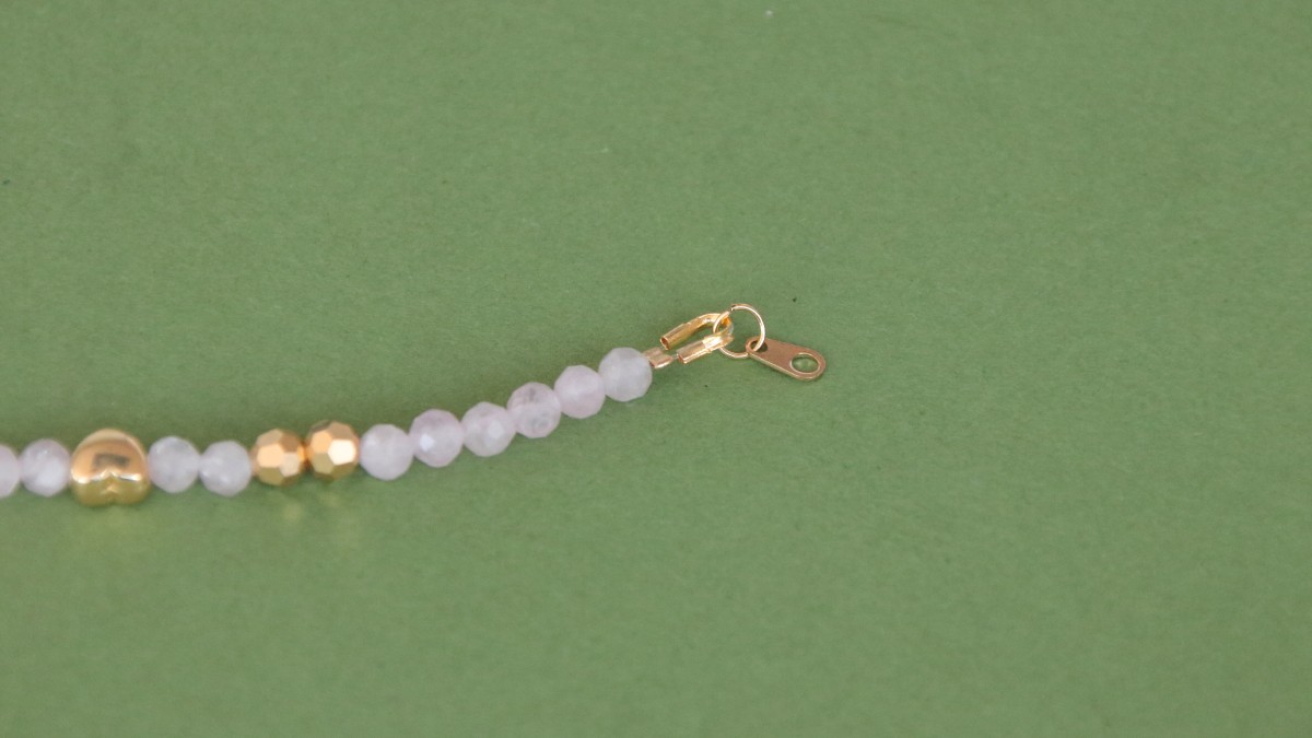 Bracelets fins en pierre naturelle rose : Etape 6