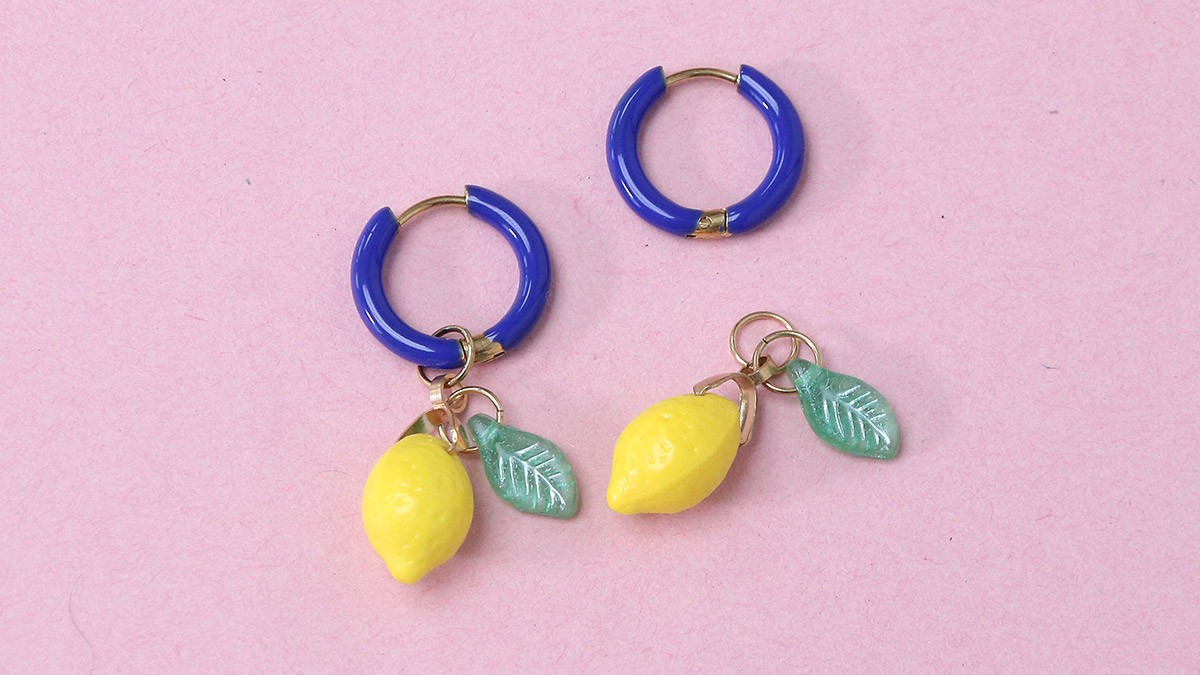 Boucles d'oreilles Citron et coeurs colorés : Etape 1 Boucles d'oreilles Citron et coeurs colorés : Etape 1