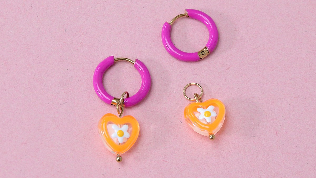 Boucles d'oreilles Citron et coeurs colorés : Etape 3 Boucles d'oreilles Citron et coeurs colorés : Etape 3