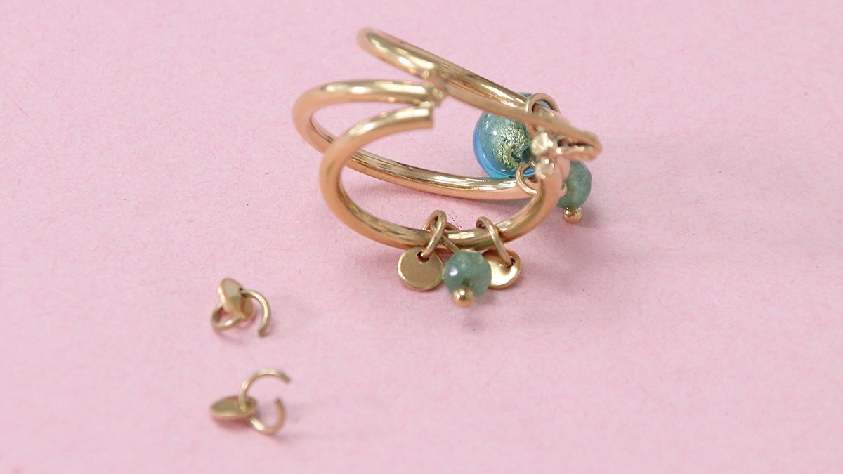 Créoles avec perles de Murano et Aventurine : Etape 4