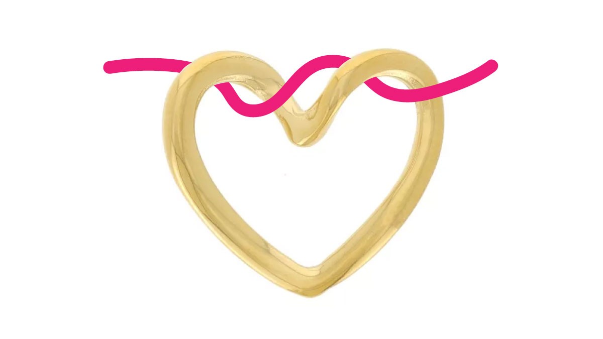 Trio de colliers pendentifs coeurs en acier inoxydable doré : Etape 3