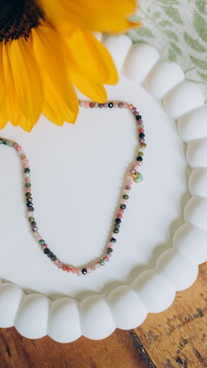 Tuto collier pierres naturelles et breloque coeur