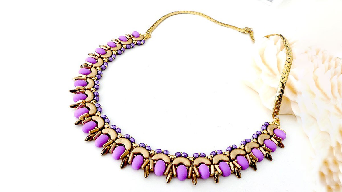 Schéma Collier Samy avec perles Samos par Puca® Schéma Collier Samy avec perles Samos par Puca®