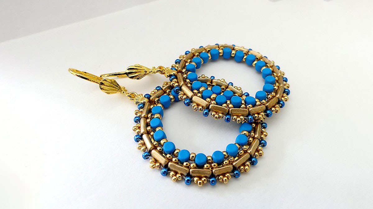 Schéma Boucles d'oreilles Caprice avec perles Minos par Puca®