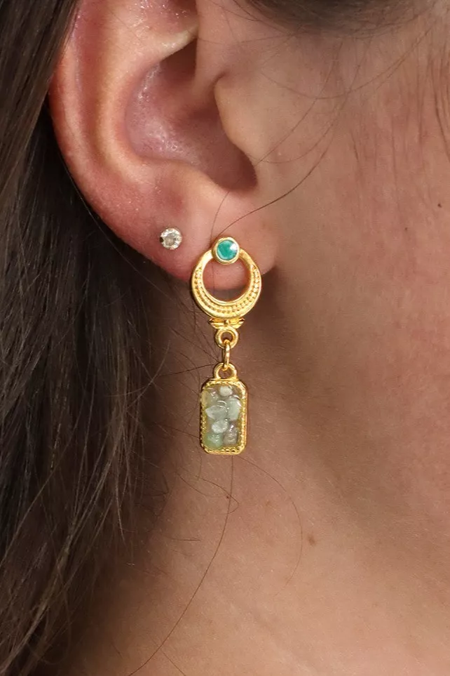 Schéma Boucles d'oreilles en résine avec éclats de pierre et de verre concassé