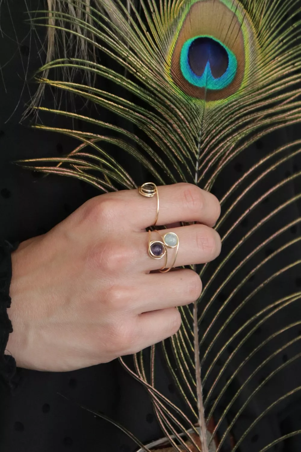 Schéma Bague Aigue-Marine en fil Métallique