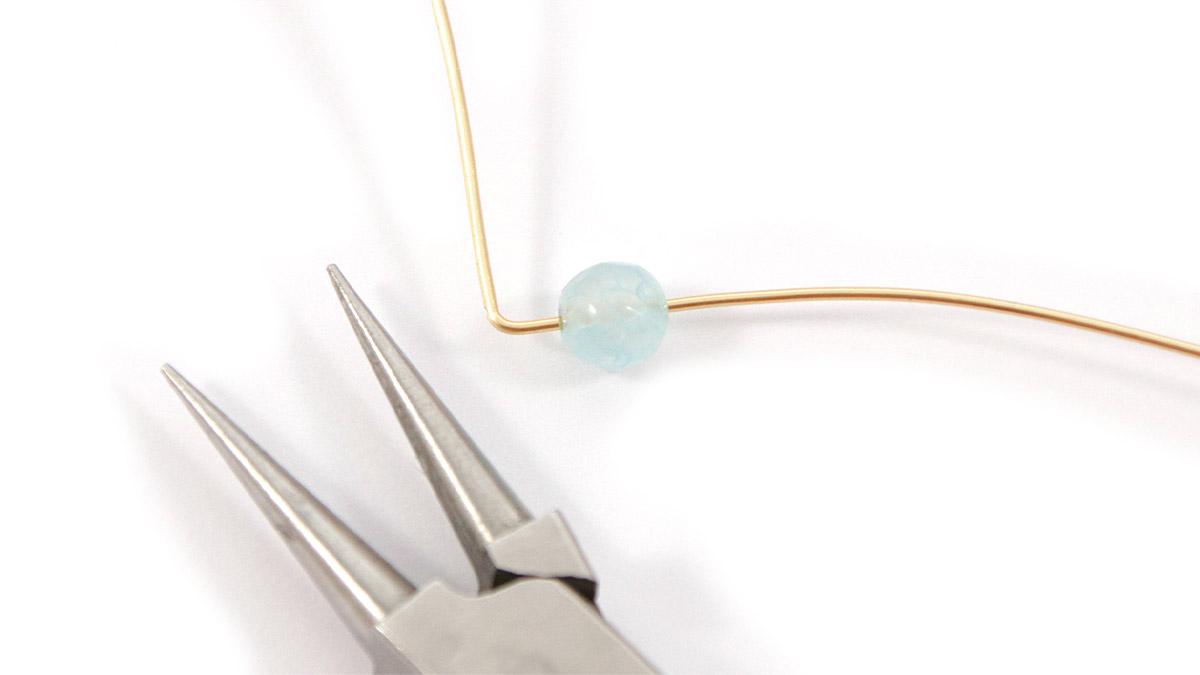 Bague Aigue-Marine en fil Métallique : Etape 1