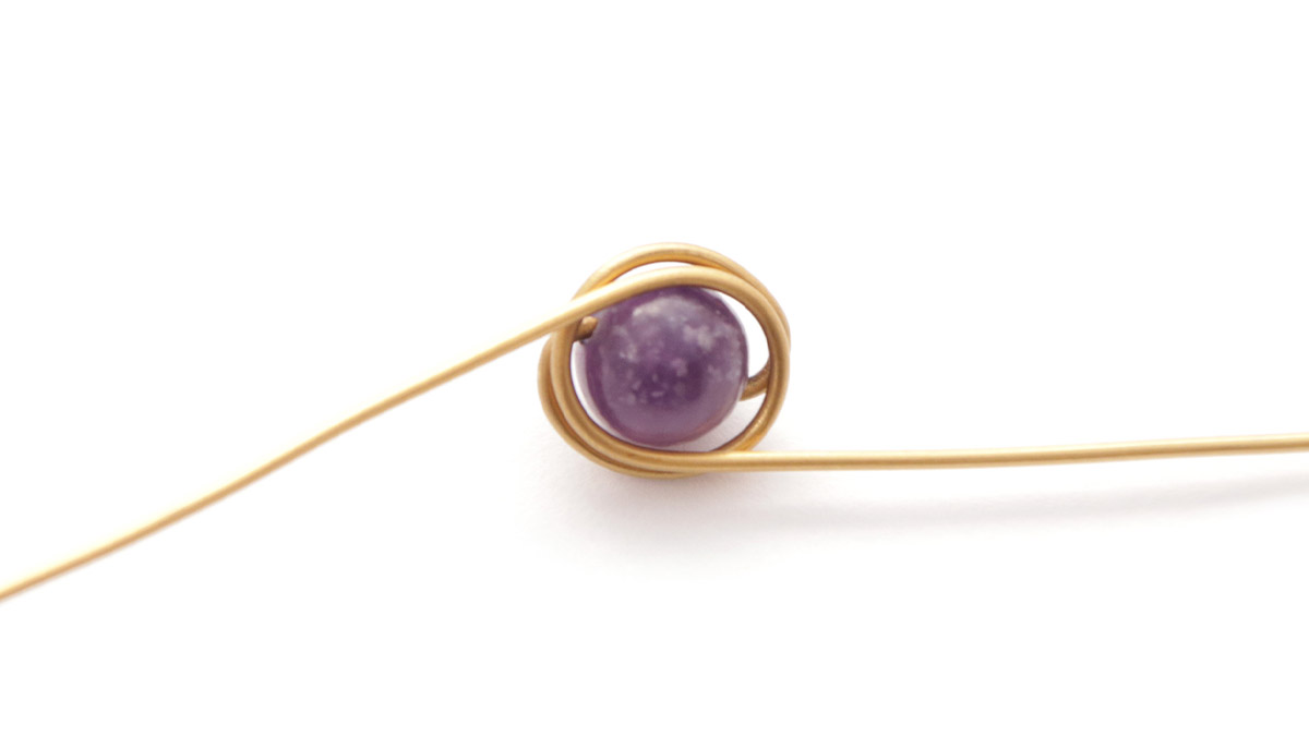 Bague Aigue-Marine en fil Métallique : Etape 4