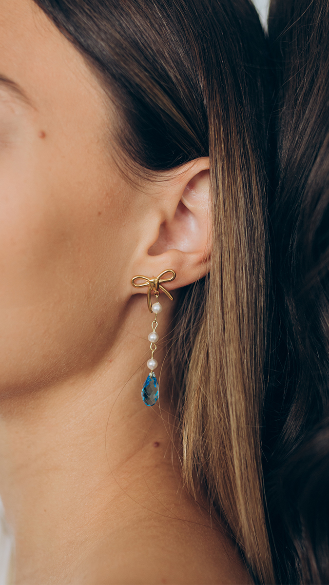 Boucles d'oreilles pendantes en perles d'eau douce et goutte PureCrystal