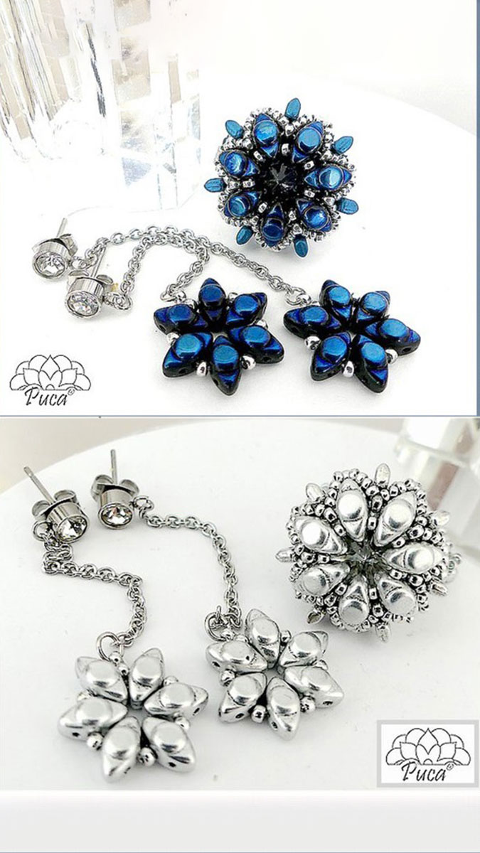 Schéma Bague Stella et Boucles d'oreilles Star par Puca®