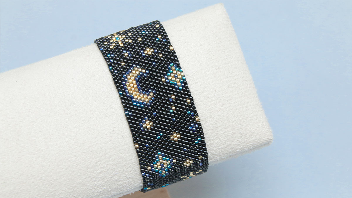 Bracelet peyote impair avec embouts de tissage Perles & Co