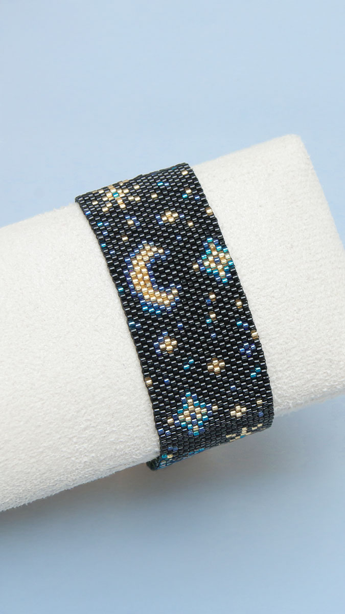 Schéma Bracelet peyote impair avec embouts de tissage Perles & Co