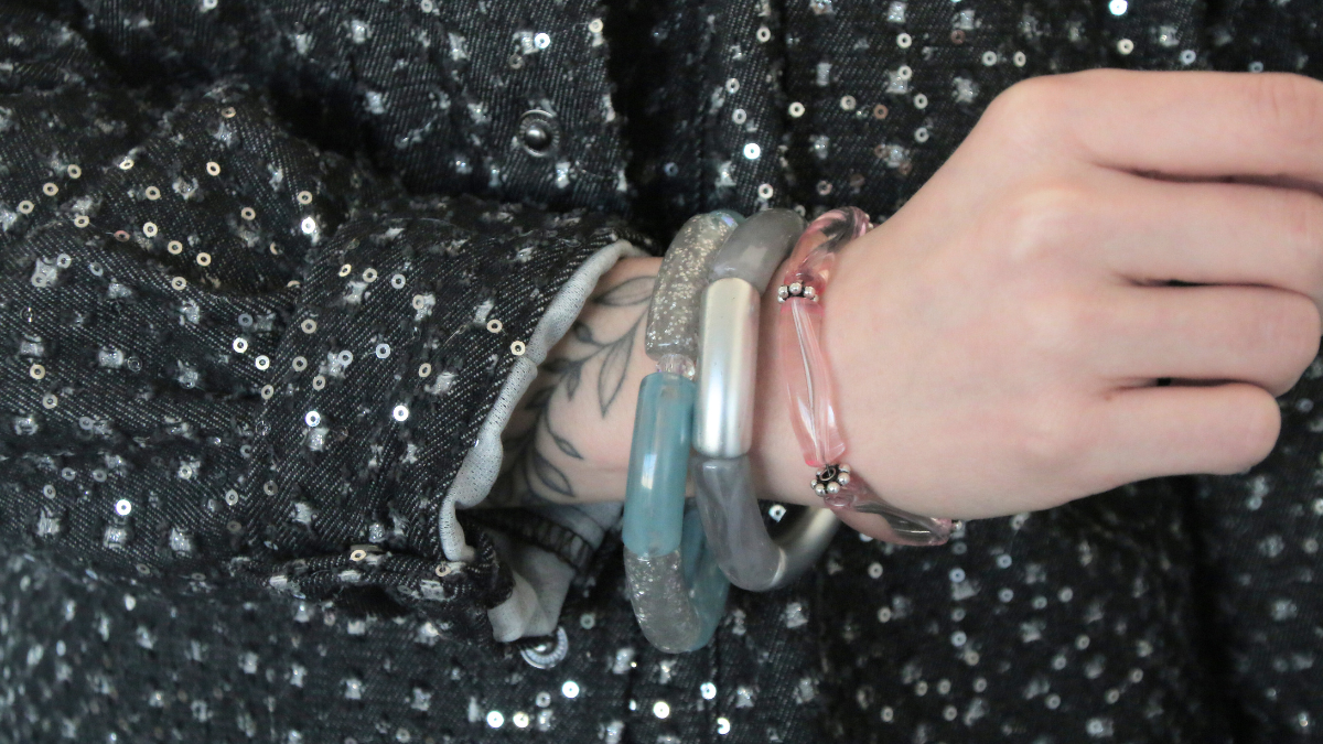 Schéma Bracelets élastiques tubes argentés