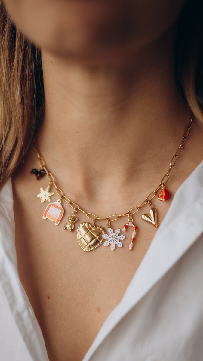 Schéma Collier Charms Acier Inoxydable Hiver