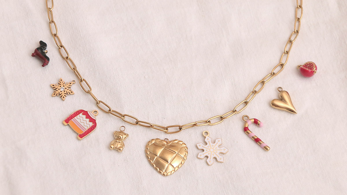 Collier Charms Acier Inoxydable Hiver : Etape 1