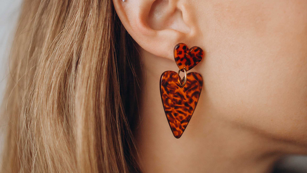 Boucles d'oreilles Cœur Léopard