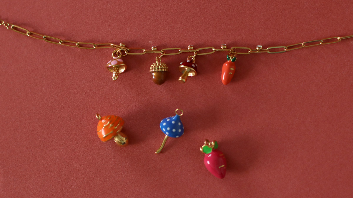 Schéma Bracelet Charms Automne avec breloques champignons
