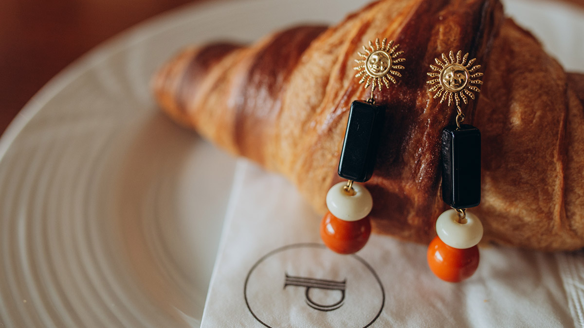 Schéma Boucles d'oreilles Terracotta avec perle tube