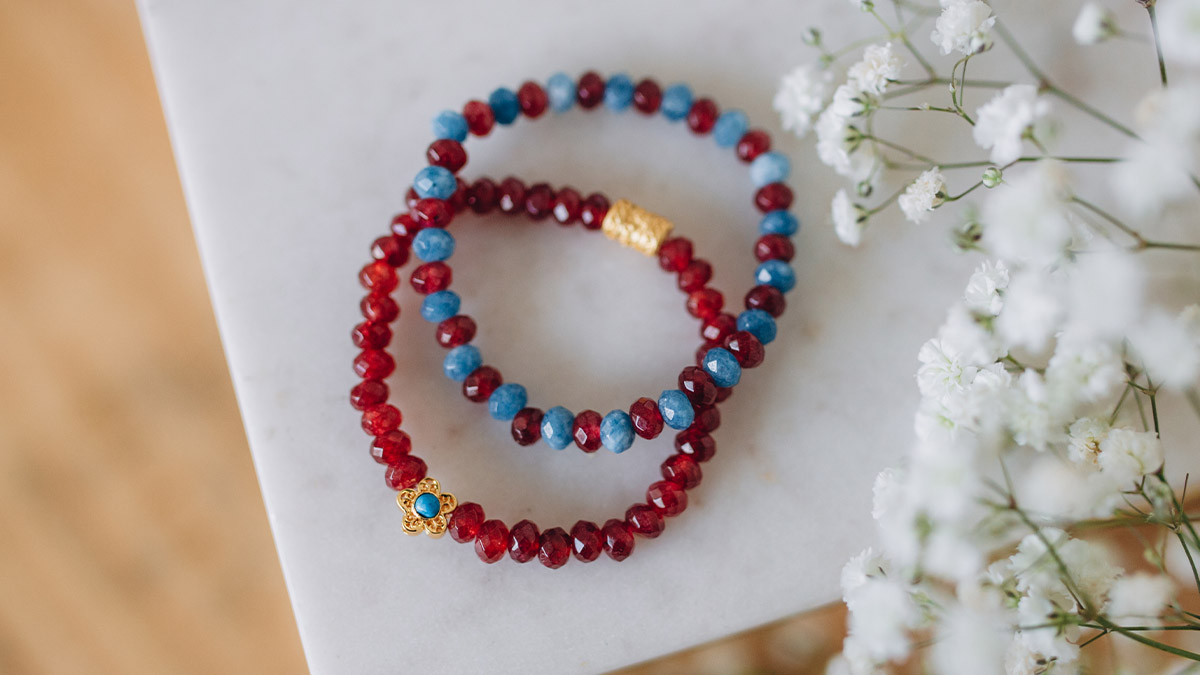 Schéma Bracelets élastiques en pierres naturelles inspiration indienne