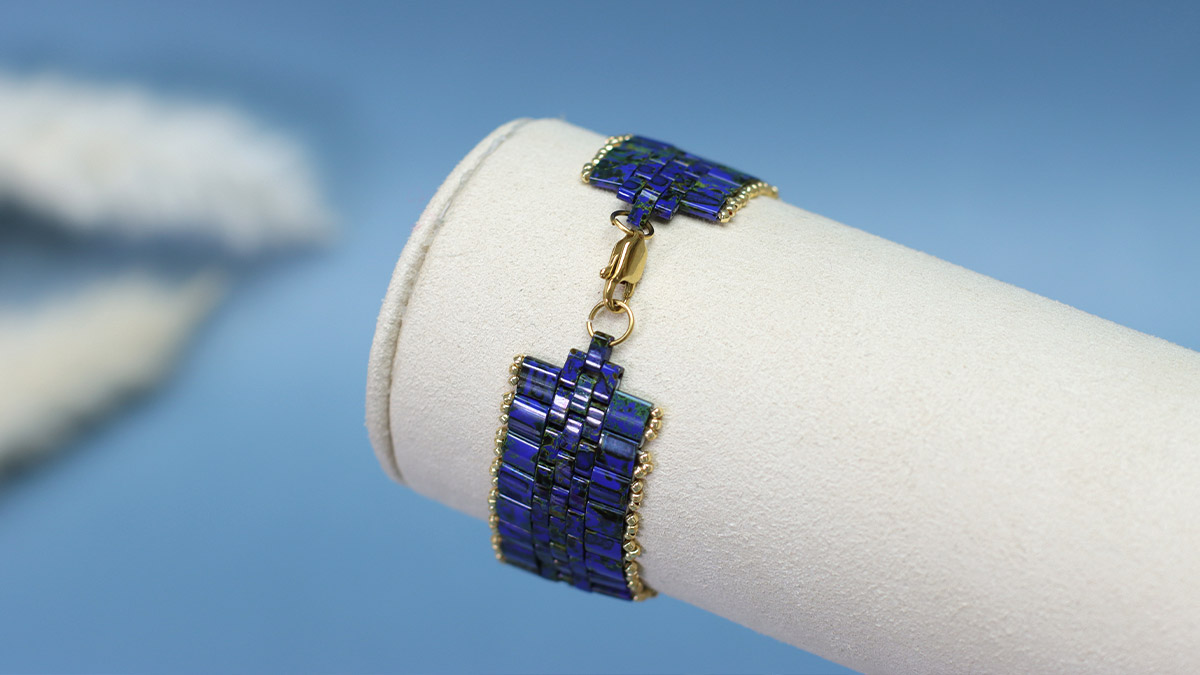 Schéma Bracelet Tila Miyuki Cobalt Picasso inspiration bracelet de montre