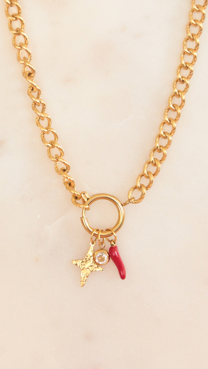 Schéma Collier charms avec fermoir à ressort