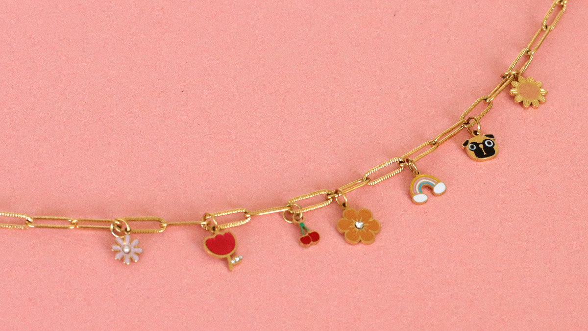 Collier charms fleurs en acier inoxydable : Etape 3