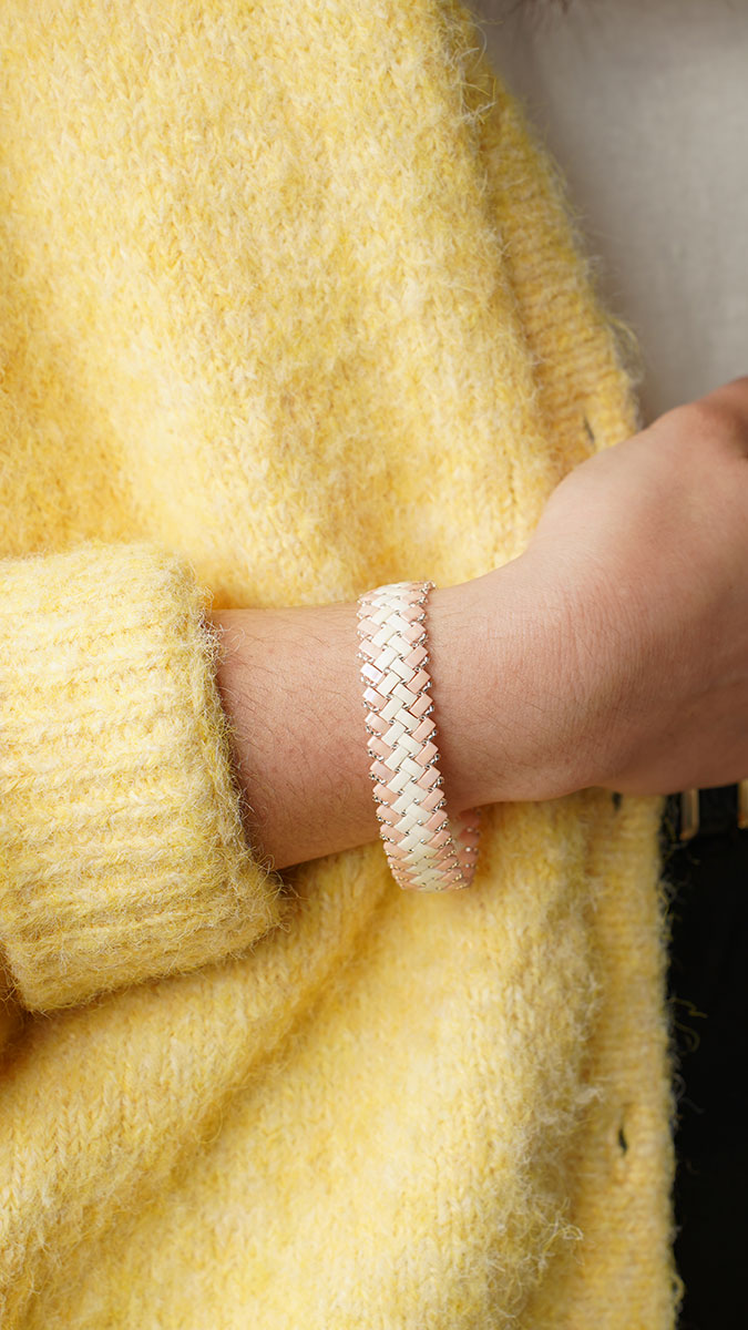 Bracelet avec des perles Miyuki half tila 2 chevrons