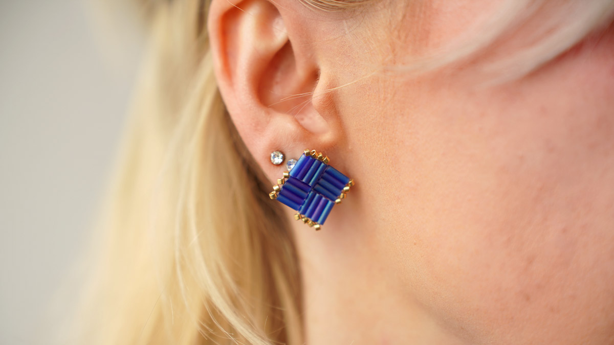 Boucles d'oreilles en perles Miyuki Bugles