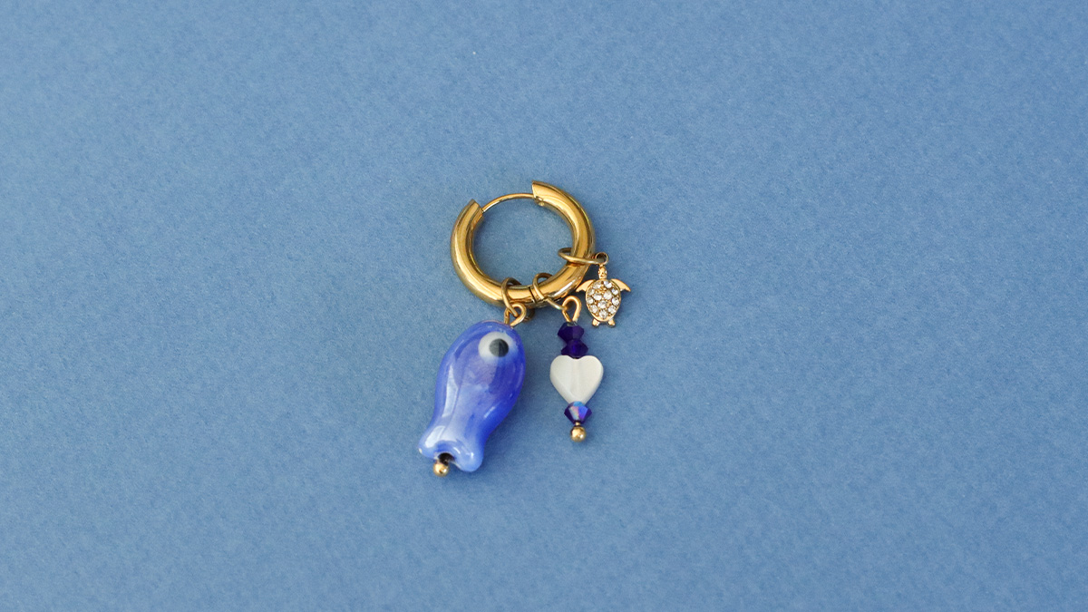 Boucles d'oreilles créoles avec pendentif poisson : Etape 3