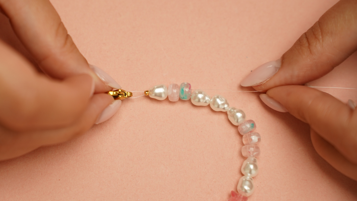 DIY grigri de sac été avec coquillages : Etape 2