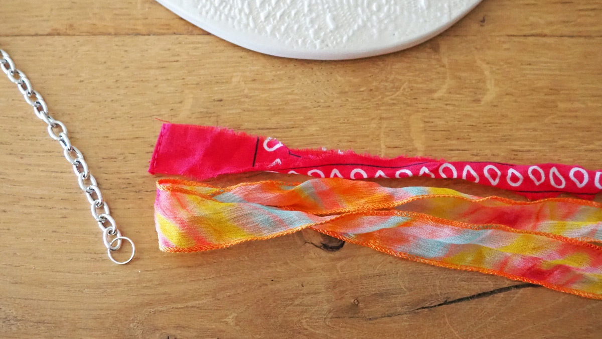 Collier tressé avec palmier en Améthyste et breloque argent 925 : Etape 1