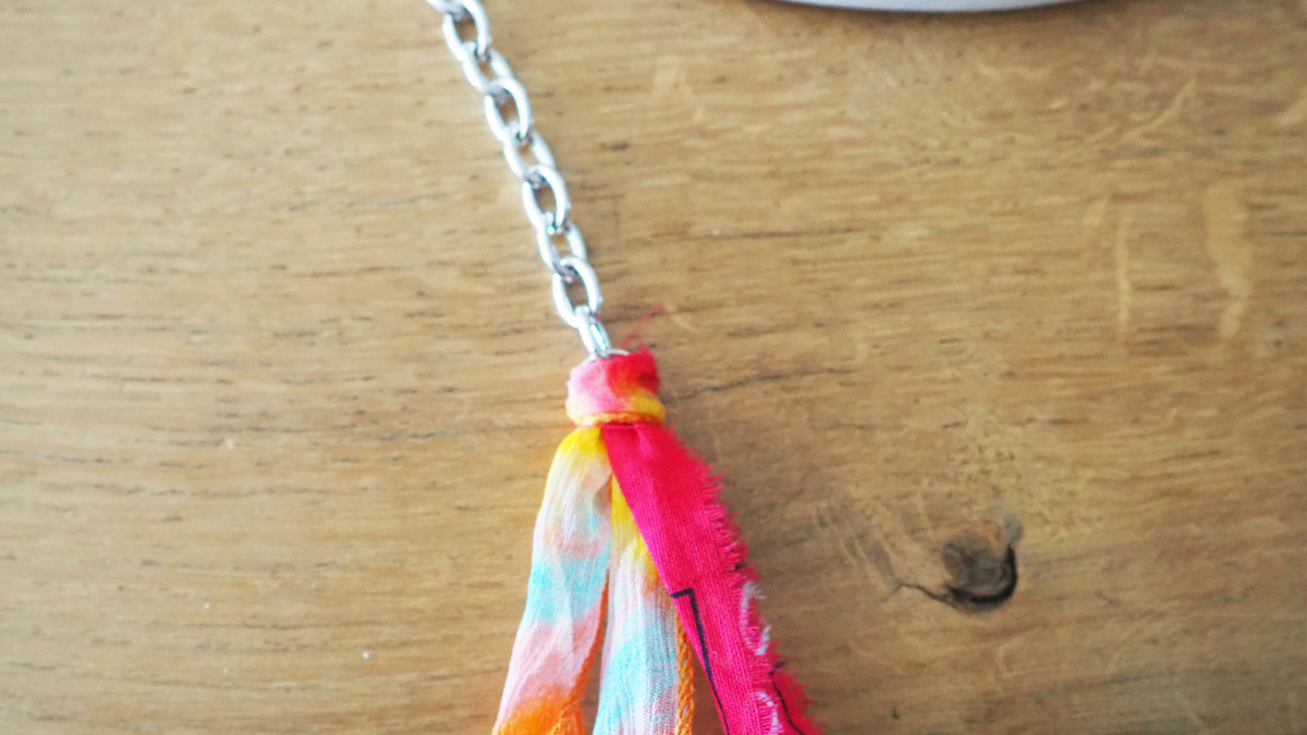 Collier tressé avec palmier en Améthyste et breloque argent 925 : Etape 3