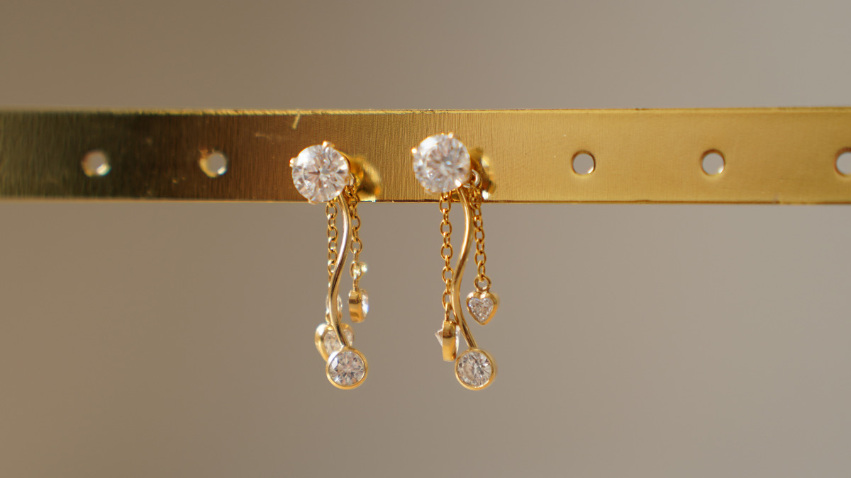 Boucles d'oreilles pendantes en Gold Filled (or laminé)