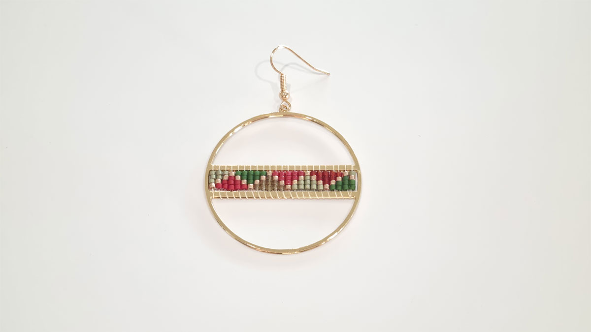 Boucles d'oreilles à franges en perles Miyuki Delica : Etape 6