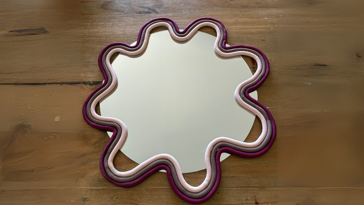 Miroir décoré en pâte polymère Cernit : Etape 4