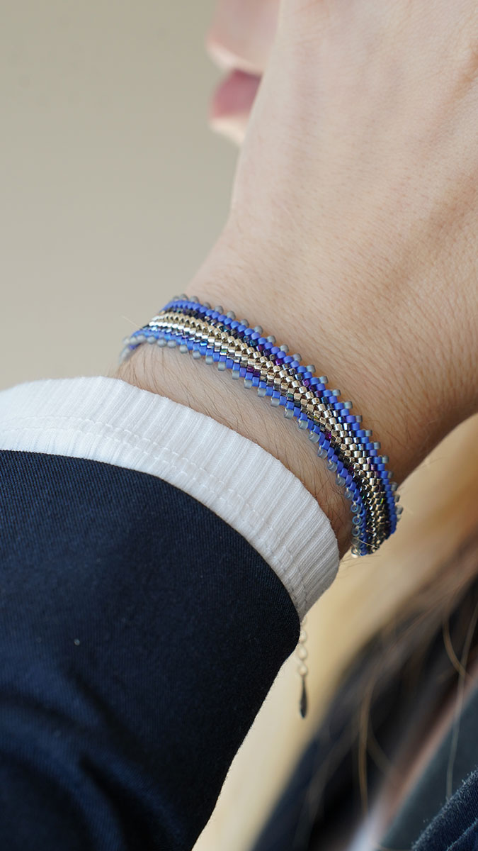 Schéma Bracelet épi en peyote chevron