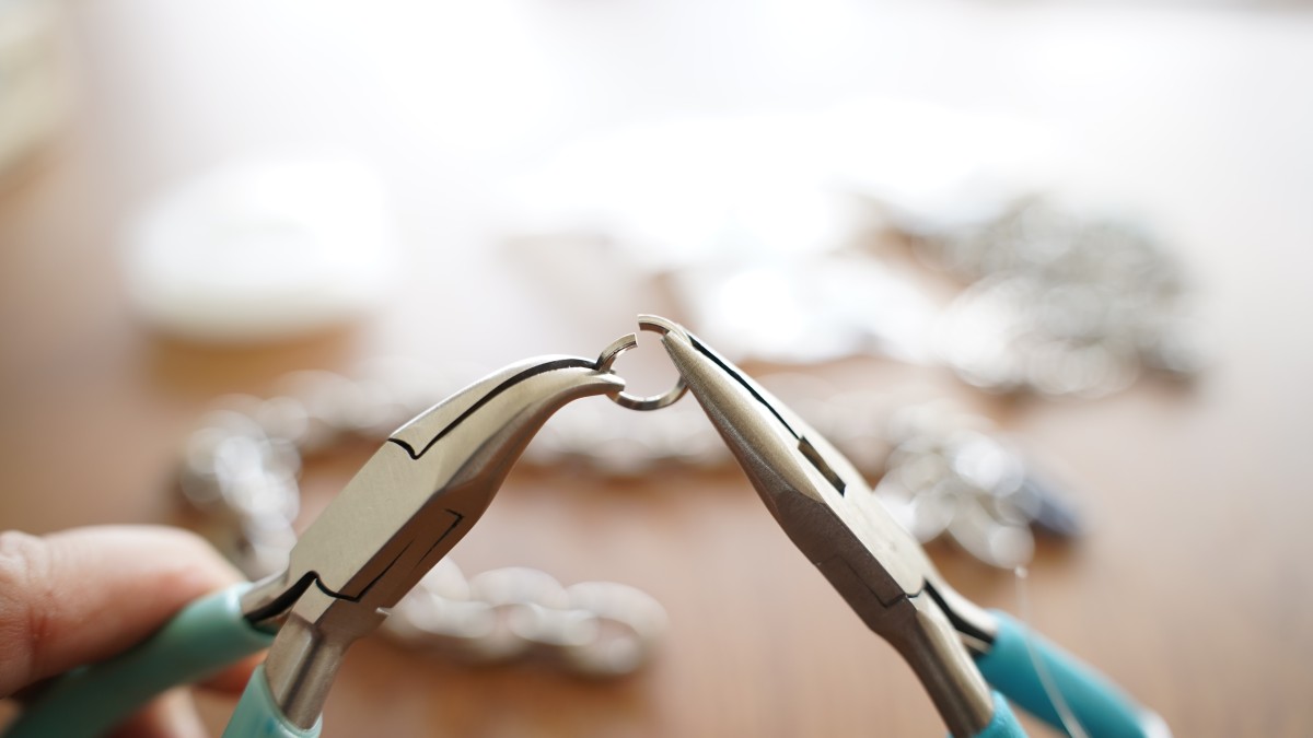 Bracelet et Collier grosse maille avec pierres naturelles : Etape 1