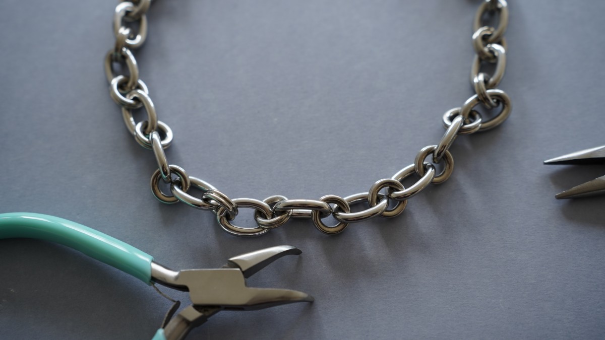 Bracelet et Collier grosse maille avec pierres naturelles : Etape 4