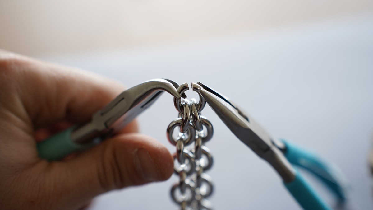 Bracelet et Collier grosse maille avec pierres naturelles : Etape 12