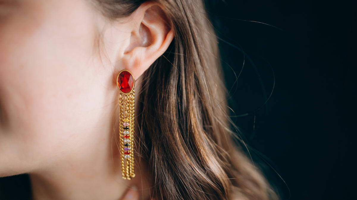 Schéma Boucles d'oreilles cristaux PureCrystal et chaînes