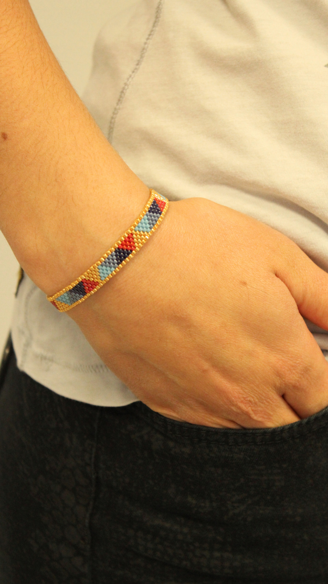 Schéma Bracelet triangle avec perles Miyuki 11/0 en peyote pair
