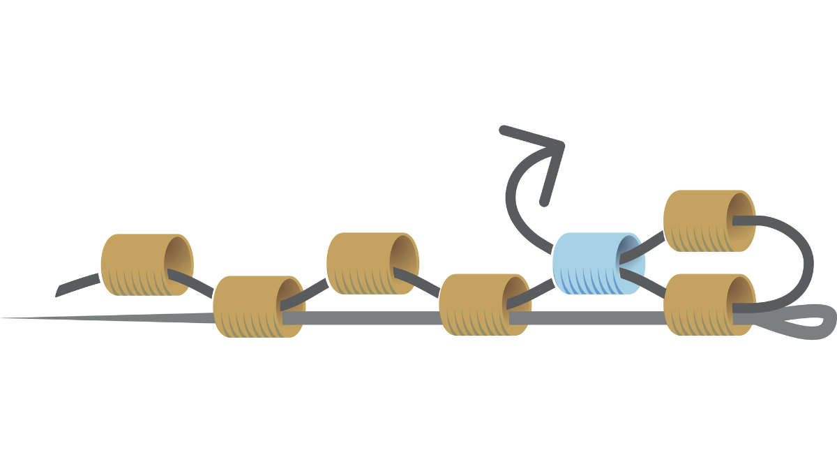 Bracelet triangle avec perles Miyuki 11/0 en peyote pair : Etape 3