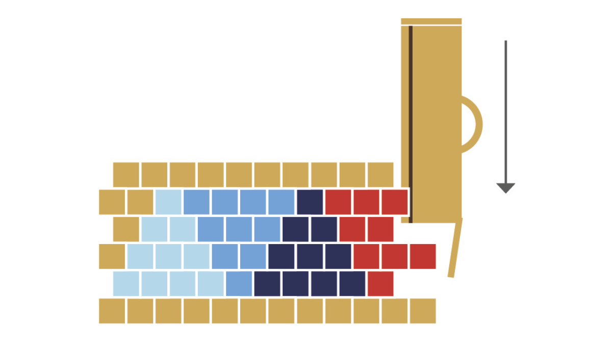 Bracelet triangle avec perles Miyuki 11/0 en peyote pair : Etape 10