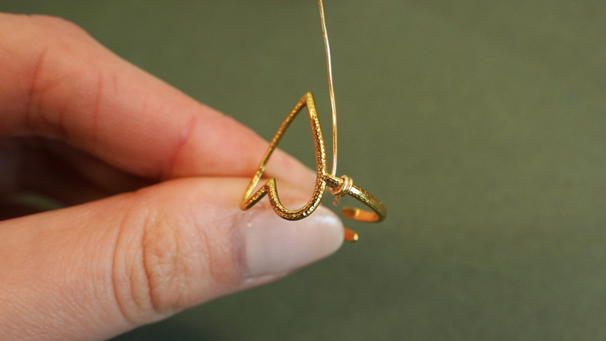 DIY Bague cœur et perles en pierre gemme : Etape 3