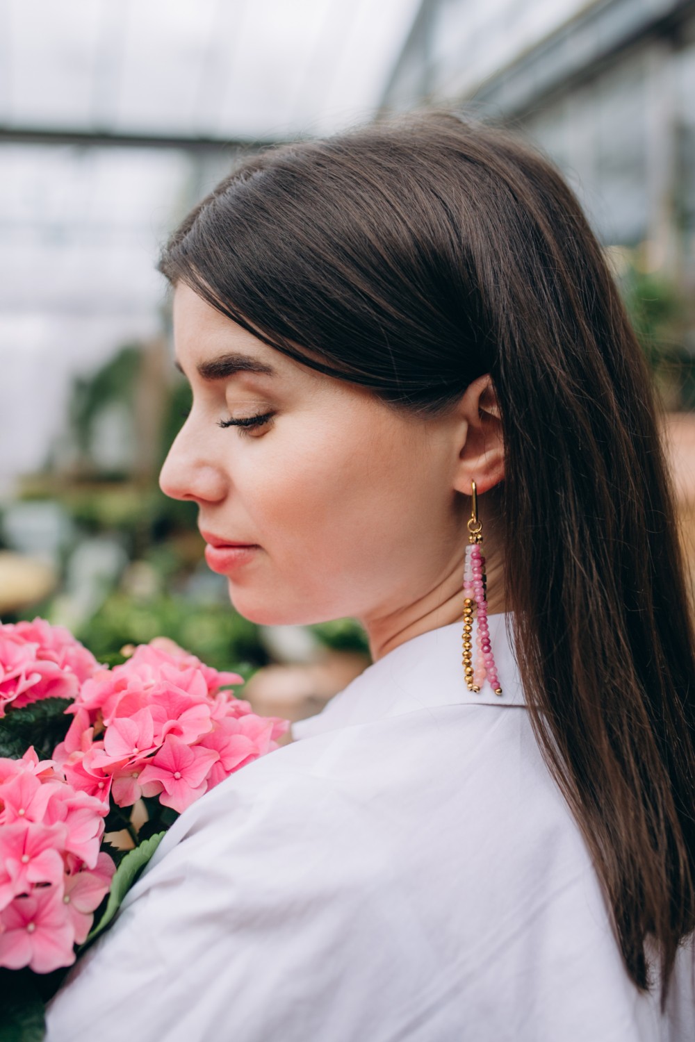 Schéma Boucles d'oreilles pendantes en pierre gemme