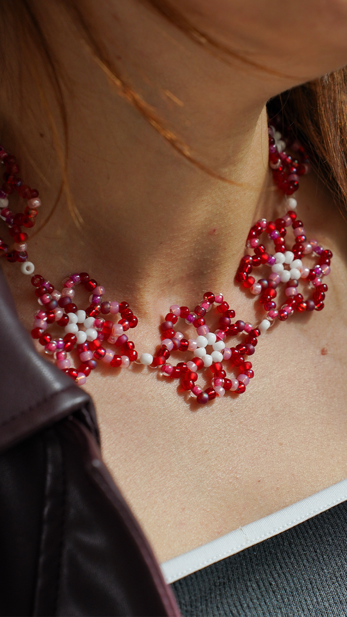 Schéma Collier fleurs en perles rocailles Miyuki 6/0